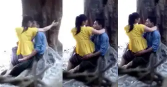 ညောင်ပင်အောက်မှာ လီးပေါ် စကောဝိုင်းပြသွားတဲ့ မမဝါဝါ